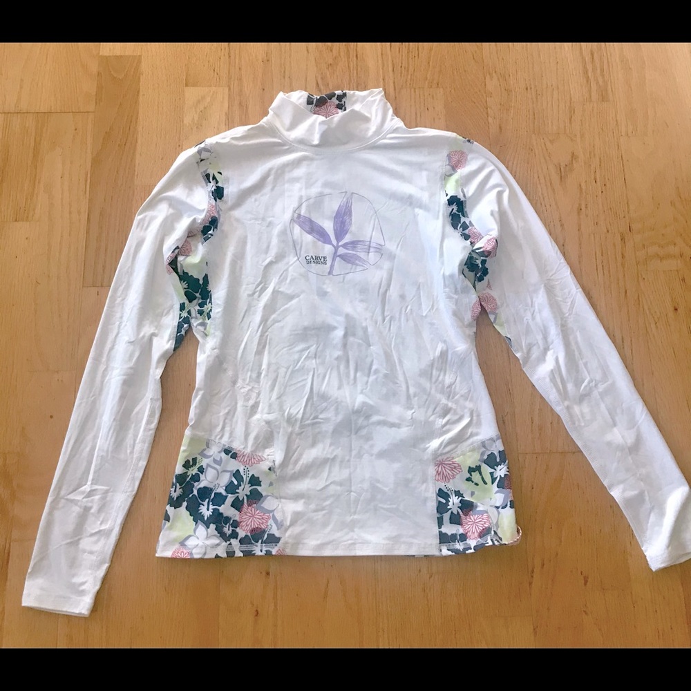 Carve Designs Rash guard long sleeve, size L white